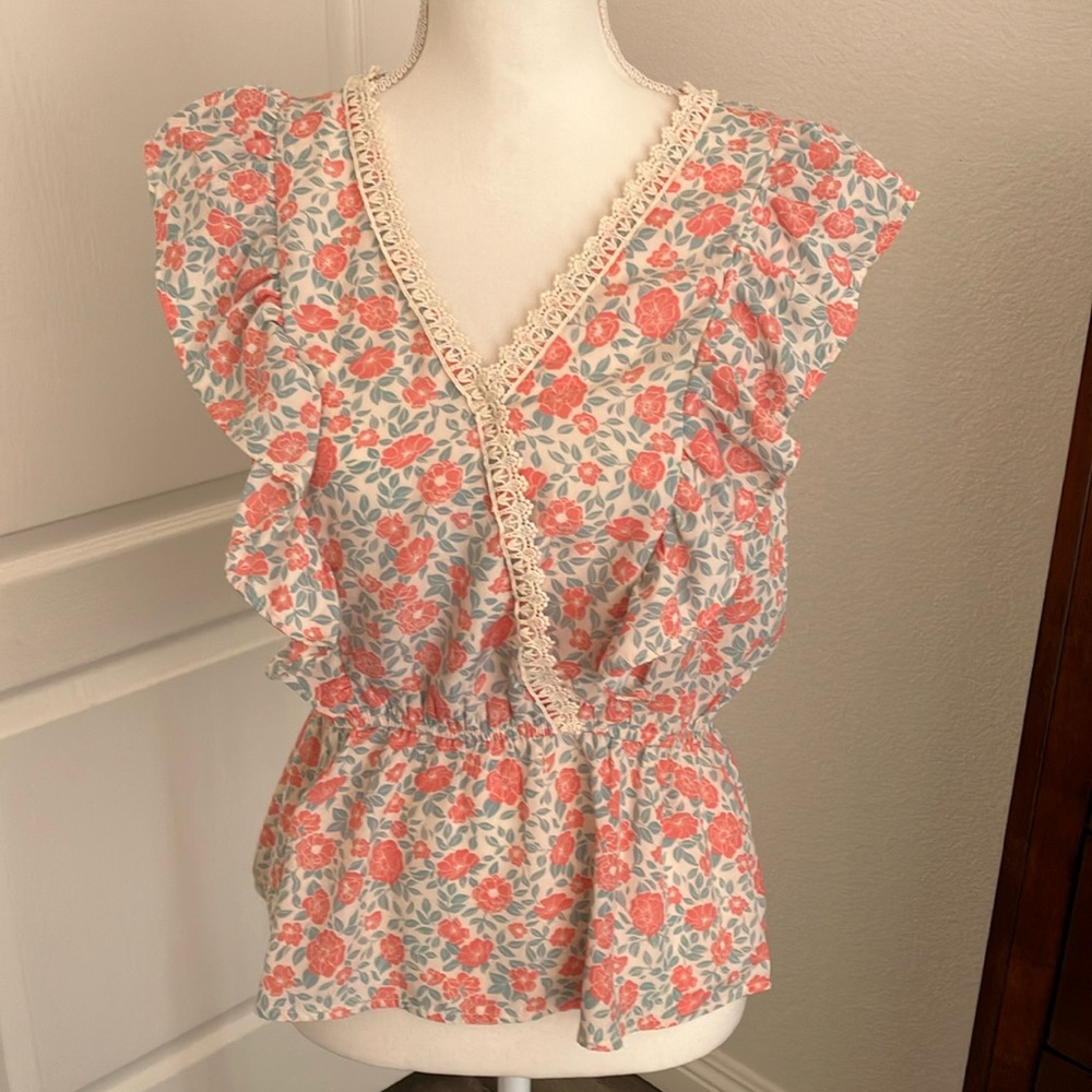 Aliceblue floral top blouse Size M